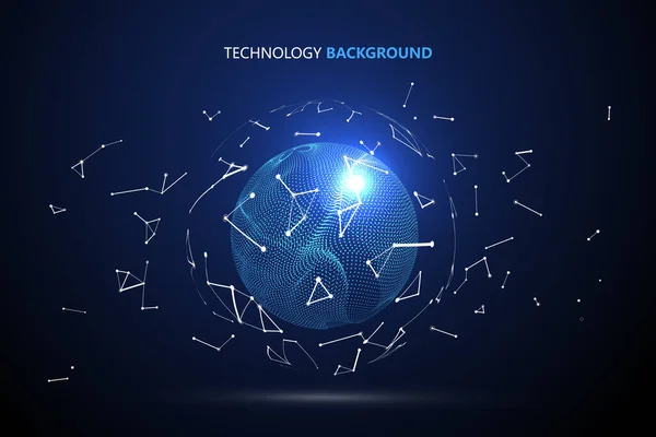 Interface Globalização Futurista Senso Ciência Tecnologia Gráficos Abstratos —  Vetores de Stock