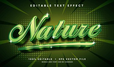 Modern tarzda düzenlenebilir doğa 3d vektör metin efekti