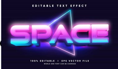 Modern biçimdeki düzenlenebilir uzay vektör metin efekti