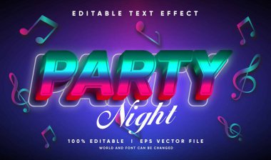 Modern tarzda düzenlenebilir parti vektör metin efekti