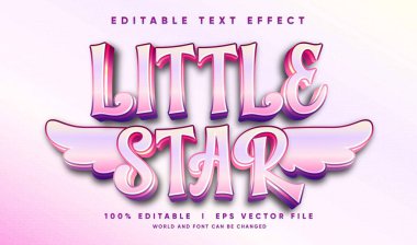 Modern tarzda düzenlenebilir yıldız melek 3d lüks vektör metin efekti