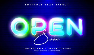 yakında modern stil ile açılabilir vektör metin efekti