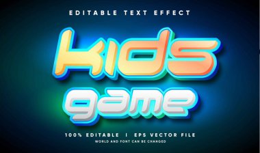 Modern tarzda düzenlenebilir çocuklar oyun vektör metin efekti