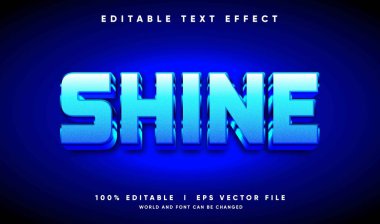 Modern tarzda düzenlenebilir parlayan 3d vektör metin efekti