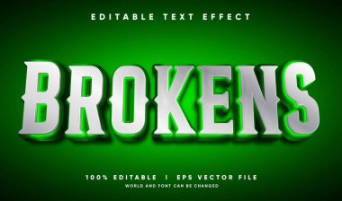 Modern tarzda düzenlenebilir simsarlar 3d vektör metin efekti