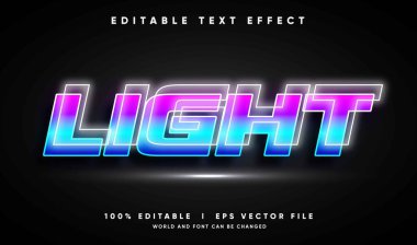 Modern biçimdeki düzenlenebilir ışık vektör metin efekti