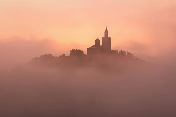 Bela Vista Incrível Sobre Fortaleza Tsarevets Veliko Tarnovo Bulgária Nascer — Fotografia de Stock