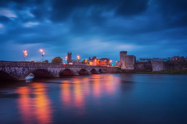 Beautiful Panoramic View Medieval King John Castle River Shannon Limerick — Stock Photo, Image