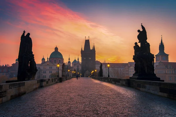 Karlův Most Vyhlídku Sunrise Praha Česká Republika Evropa — Stock fotografie