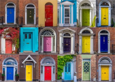 Set renkli Gürcü tarzı kapılar Dublin, İrlanda