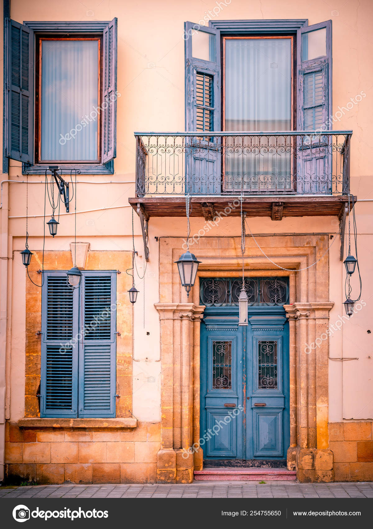 Beautiful Old Colonial Architecture Colorful Doors Windows