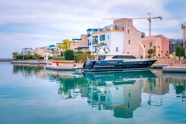 Прекрасний Вид Пристань Яхт Міста Лімассол Кіпру Сучасні Розкішні Життя — стокове фото