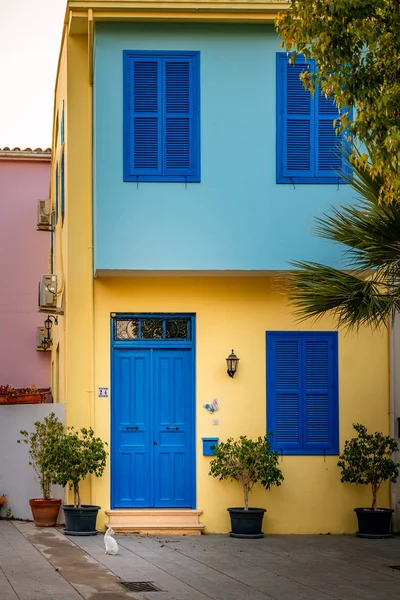 Colorful Houses Widows Doors Nicosia Old Town Capital Cyprus — Stock Photo, Image