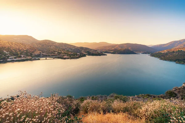 Germasogeia Dam Tijdens Een Zonsondergang Het District Limassol Cyprus — Stockfoto