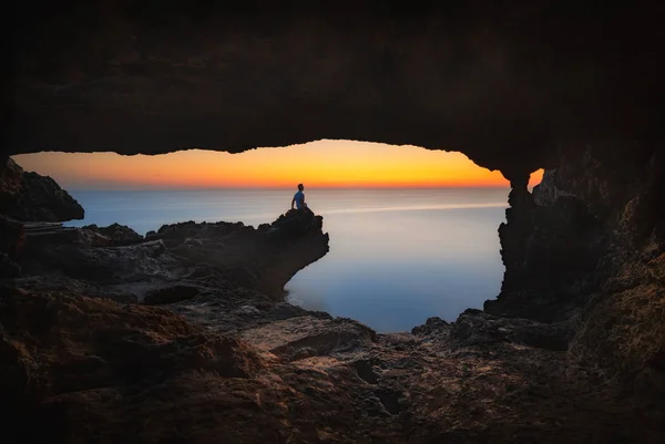 Grottes Marines Dans Parc National Cap Greko Près Ayia Napa — Photo