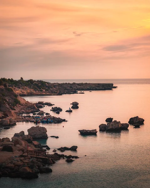 Vacker Strand Konnos Bay Cape Greko Naturpark Cypern — Stockfoto