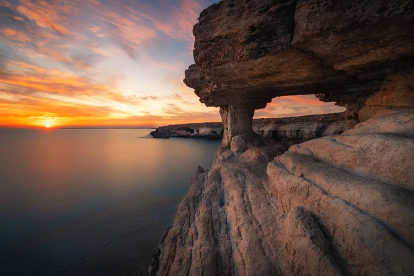 Sea Caves Cape Greko National Park Ayia Napa Protaras Cyprus — Stock Photo, Image