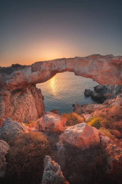 Vue Sur Cape Greco Kamara Tou Koraka Pont Voûte Naturelle — Photo