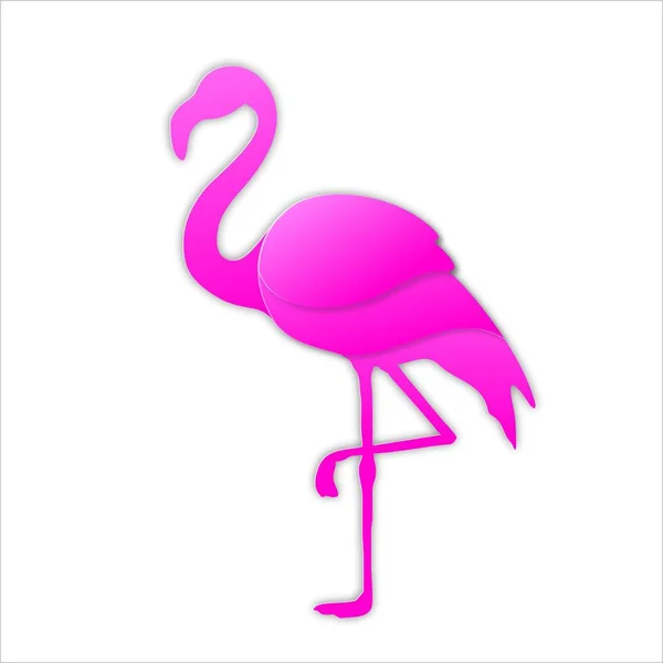 Pink Flamingo Paper Cut — Stock Vector