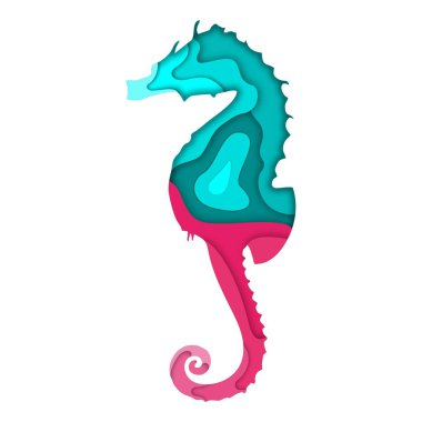 Hippocampus erectus resmi kağıt kesme