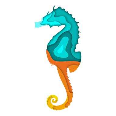 Hippocampus erectus resmi kağıt kesme