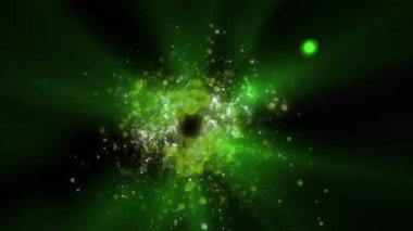 Peri masalı aydınlanması. Hayal ürünü bir galaksinin altın spiral havai fişekleri