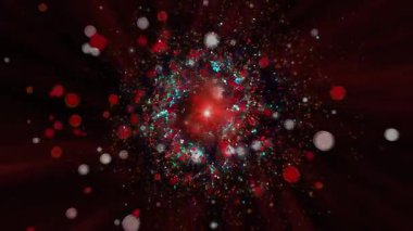 Peri masalı aydınlanması. Hayal ürünü bir galaksinin altın spiral havai fişekleri