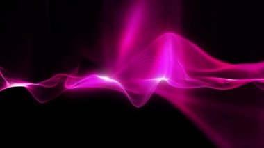 Parlak enerjinin sihirli dalgaları. Yüksek teknoloji gökkuşağı ışık parçacıkları ve bokeh enerjisi.