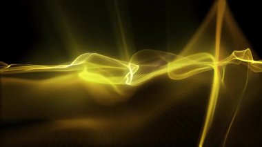 Parlak enerjinin sihirli dalgaları. Yüksek teknoloji gökkuşağı ışık parçacıkları ve bokeh enerjisi.