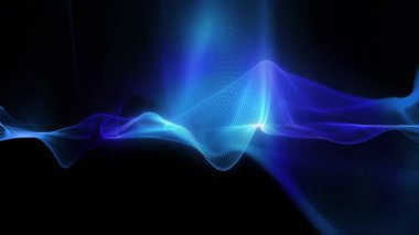 Parlak enerjinin sihirli dalgaları. Yüksek teknoloji gökkuşağı ışık parçacıkları ve bokeh enerjisi.