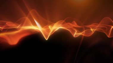 Parlak enerjinin sihirli dalgaları. Yüksek teknoloji gökkuşağı ışık parçacıkları ve bokeh enerjisi.