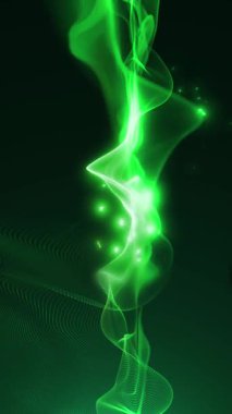 Parlak enerjinin sihirli dalgaları. Yüksek teknoloji gökkuşağı ışık parçacıkları ve bokeh enerjisi.