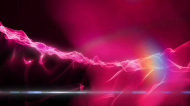 Parlak enerjinin sihirli dalgaları. Yüksek teknoloji gökkuşağı ışık parçacıkları ve bokeh enerjisi.