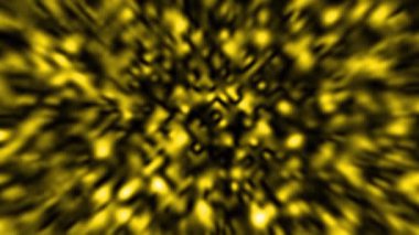 Sarı bulanık geometrik şekiller hareket ve uzayda değiştirmek farklı şekiller.