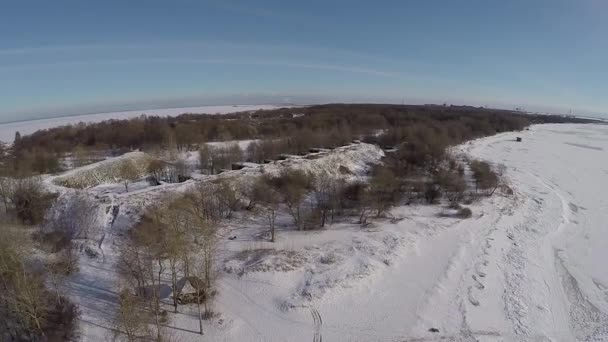 Росія Санкт Петербург Кронштадт Південне Узбережжя Острова Котлін Взимку Фінська — стокове відео