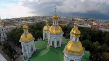 Rusya. Saint-Petersburg. Aziz Nikolaos deniz Katedrali. Havadan çekim