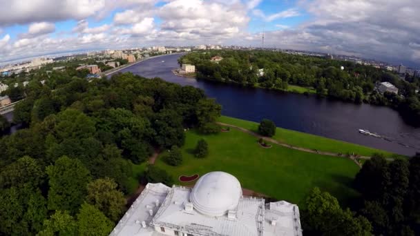 Rusland Sint Petersburg Elagin Paleis Elagin Eiland Schieten Vanuit Lucht — Stockvideo