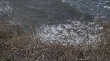 Gelendzhik 'teki Burun Tolstoy' daki uçurumun tepesinden Karadeniz manzarası.