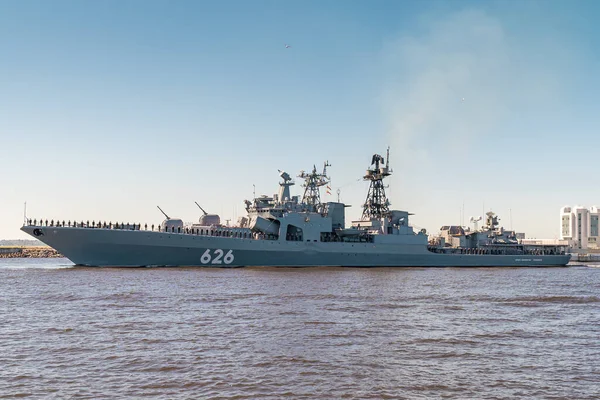Россия Кронштадт Большой Противолодочный Корабль Вице Адмирала Кулакова Проекта 1155 — стоковое фото