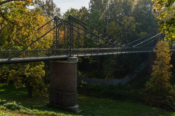 Russie Kronshtadt Suspendu Pont Makarovsky Sur Ravin Quai Petrovsky — Photo