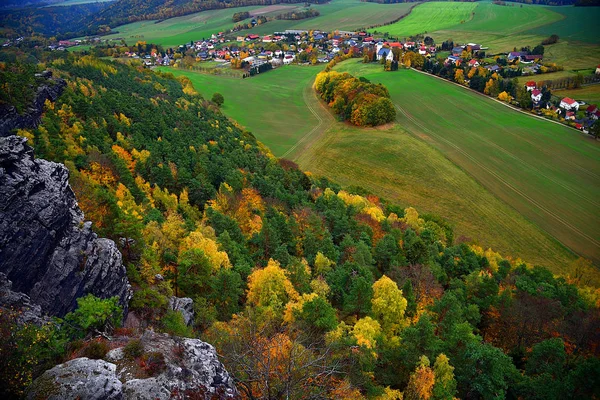Montagnes Forêts Schsische Schweiz Osterzgebirge Dans État Libre Saxe Allemagne — Photo