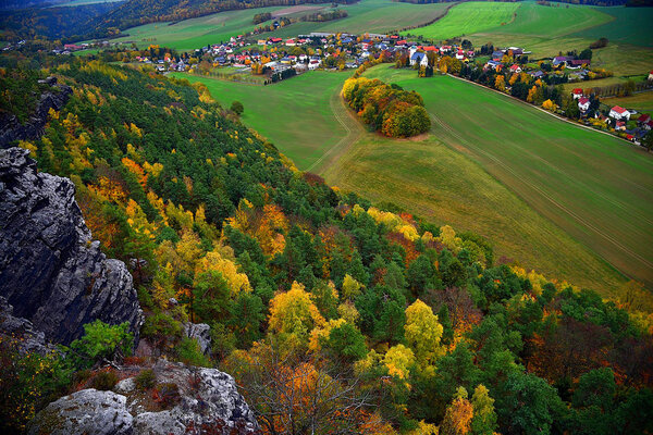 Mountains and forests in Schsische Schweiz-Osterzgebirge in the Free State of Saxony, eastern Germany.A popular tourist and tourism area.Elbe Sandstone Mountains