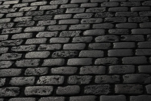 Sunlight Reflects Cobblestone Road — Stock Photo, Image