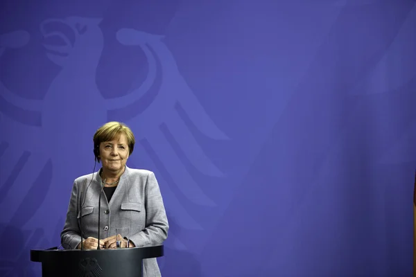 Berlin Germany Media Conference Featuring German Chancellor Angela Merkel Federal — Stock Photo, Image