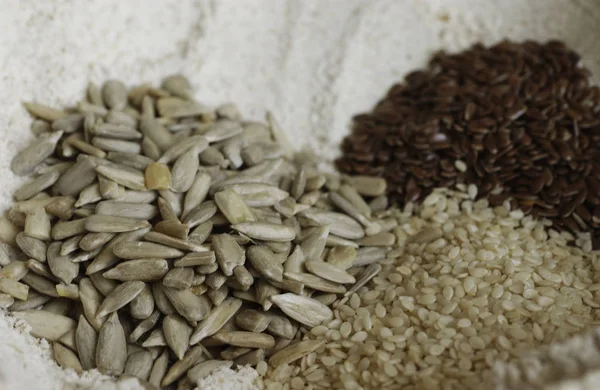 Tahıl includinging ayçiçeği ve susam tohumu