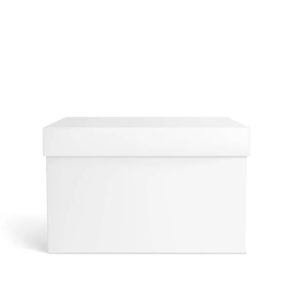 Bílá Skříňka Prázdný Obal Krabice Balení Mokup Vektorové Ilustrace — Stockový vektor