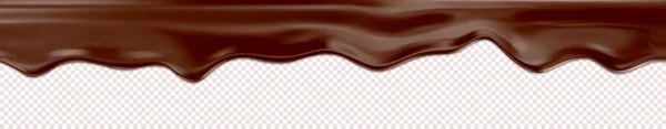 Druppelend Gesmolten Chocolade Realistische Vector Illustratie Van Vloeibare Chocolade — Stockvector