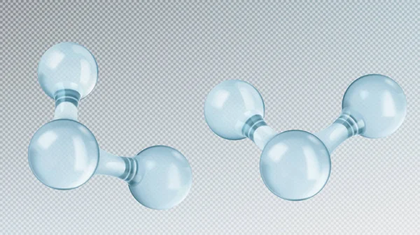 玻璃透明分子模型 在透明的背景下被隔离 抽象的分子形状 矢量说明 — 图库矢量图片