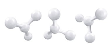 White molecule or atom, Abstract Clean structure. Vector illustration. clipart