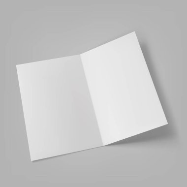 Model ve sunum tasarımları için broşür boş beyaz şablon. Vektör illüstrasyonu.